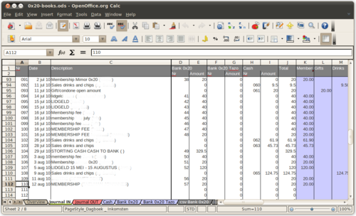 Example journal-in sheet